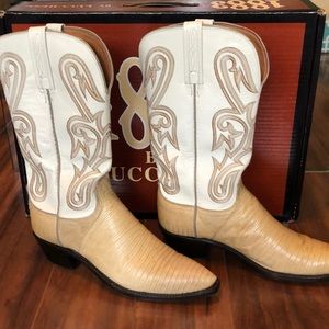 Lucchese lizard and leather boots